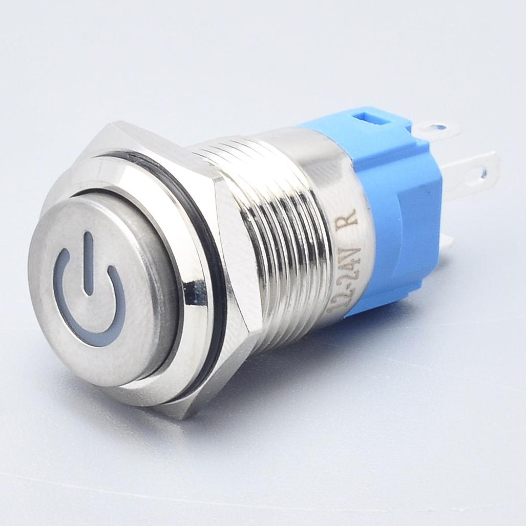 factory direct sale waterproof 16mm 1NO1NC 12V Electrical small mini Electronic momentary led push button tact switch