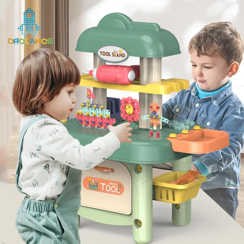 Hot Product Jouet Enfant 141pcs Workbench Saw Toy Workshop Toy Table Kids Pretend Play Tool Set Toy