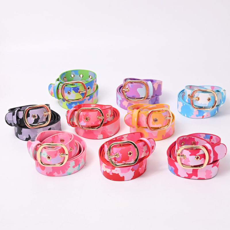 Dropshipping Fashion Waist Belt women Pu Leather Tie Dye Casual Women Belts 2021 for girls