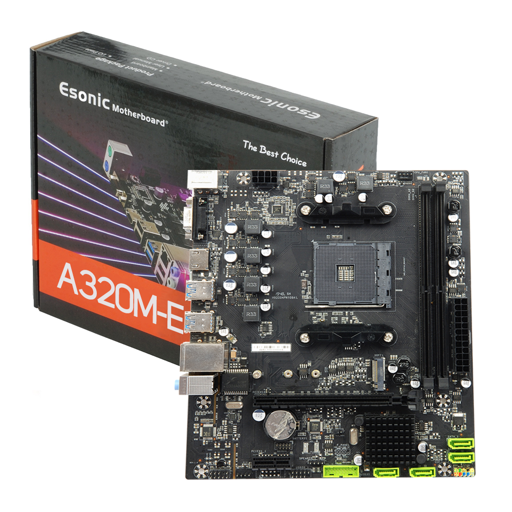 Материнская плата AM4 A320 высшего качества Socket 1331 DDR4 DIMM Esonic/OEM материнская плата для ПК 7-го APU A8/A10/A12 series
