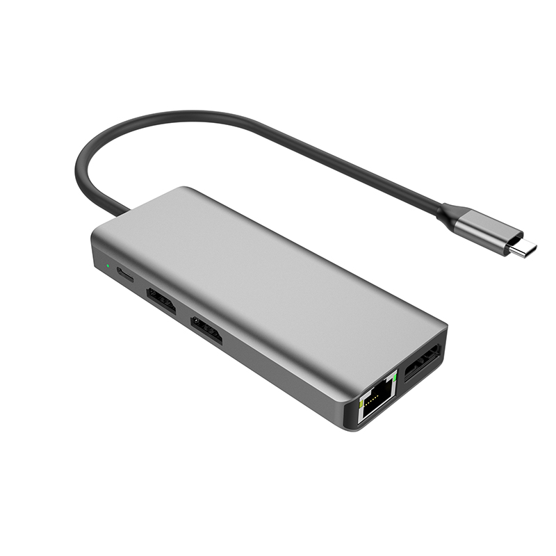 Высокое качество алюминиевого сплава 10-в-1 TYPE-C USB Hub адаптер Usb-c мини док-станция