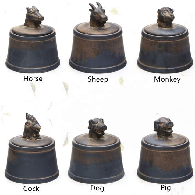Pet Ashes Cremation Animal Shape Holder Urns Dog Cat Memorial Casket Animal Funeral Copper Keepsake