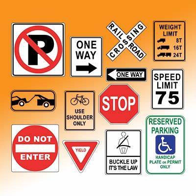 Traffic road parking speed limit sign warning safety stop street sign in UAE traffic signal road prohibition signs board