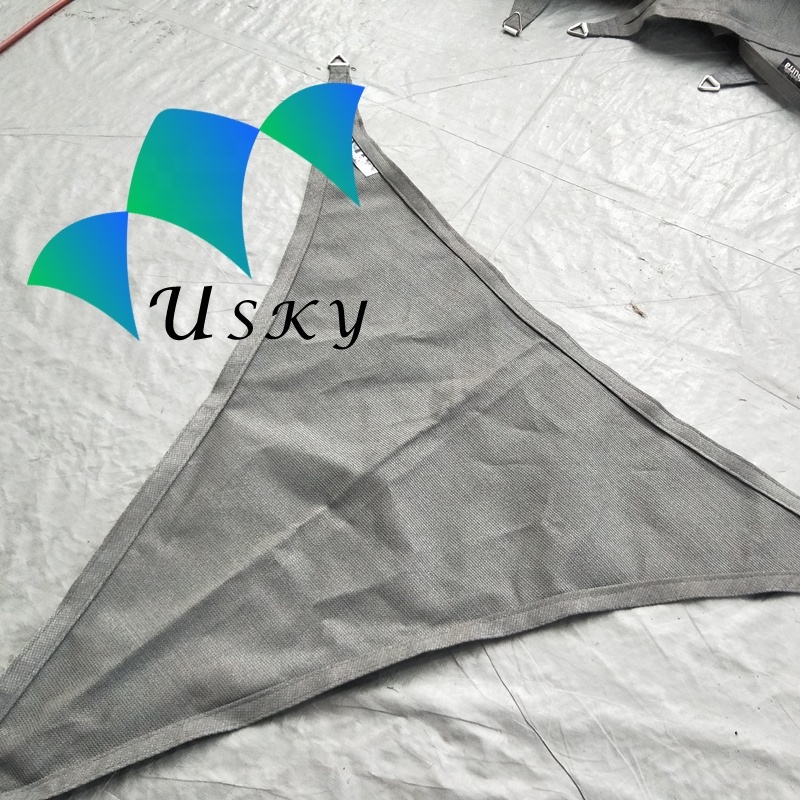 Девственница HDPE серый цвет тени парус треугольник 160gsm с этикеткой