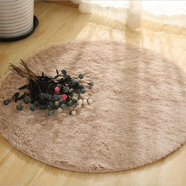 Fluffy Round Rug Carpets for Living Room Home Decor Bedroom Kid Room Floor Mat Decoration Salon Thicker Pile Rug