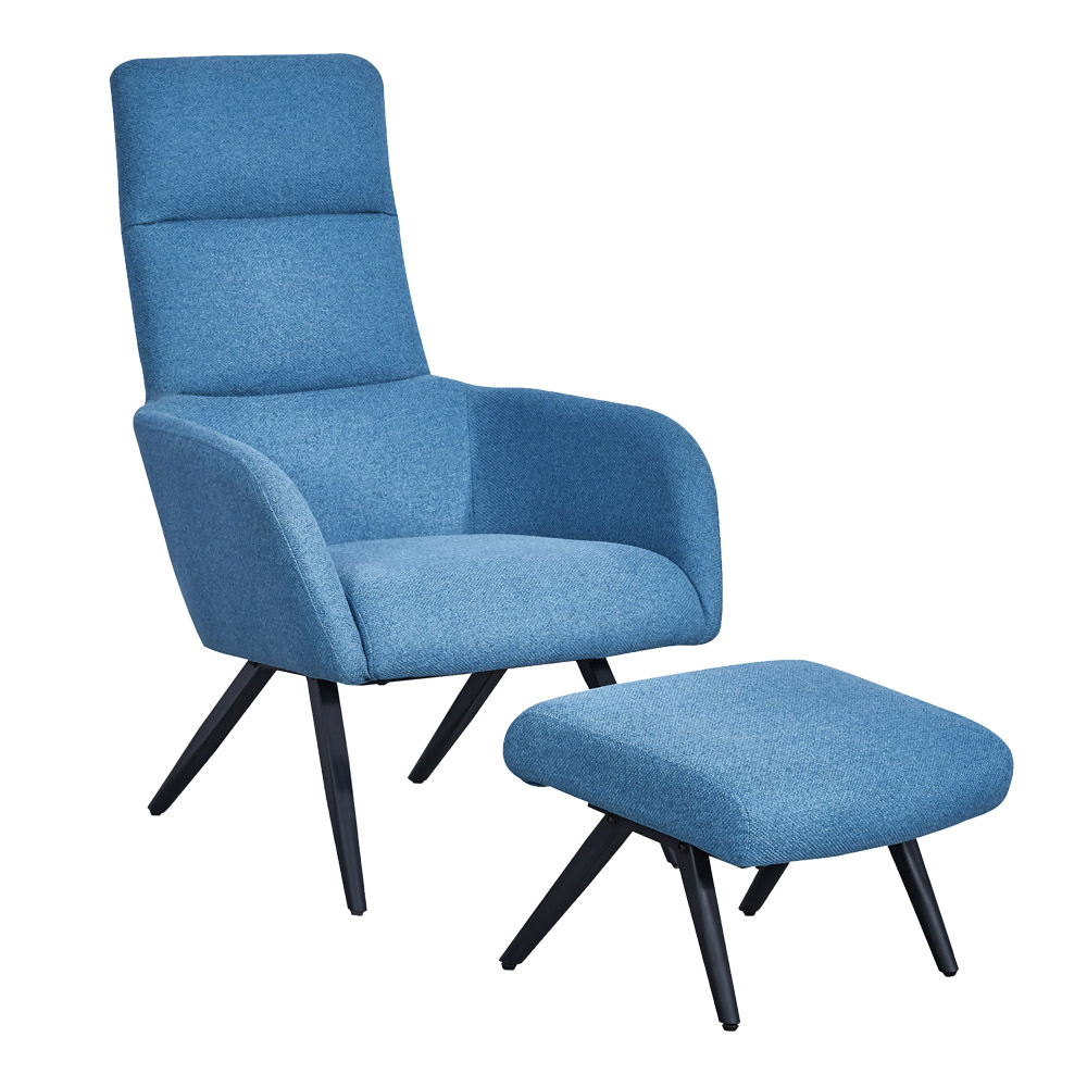 Лидер продаж ткань lounge стул с footstool хохлатое кресло