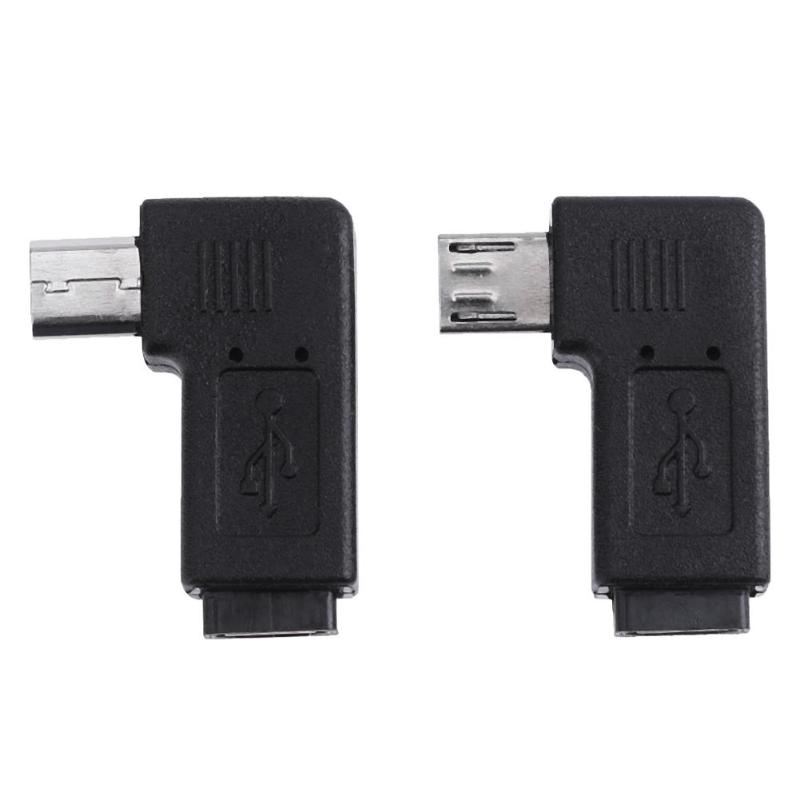 Микро-адаптер USB 2,0 мама-папа Micro OTG порт питания 90 градусов левый 90 правый угол USB OTG адаптеры