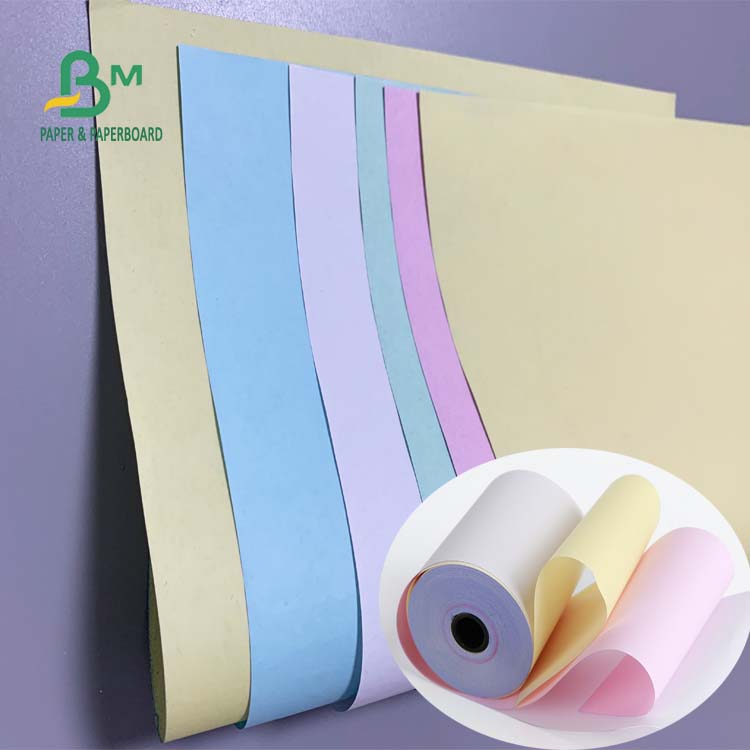 70 x 100cm White Pink Blue 15lb Universal Carbonless Paper For Invoice Book