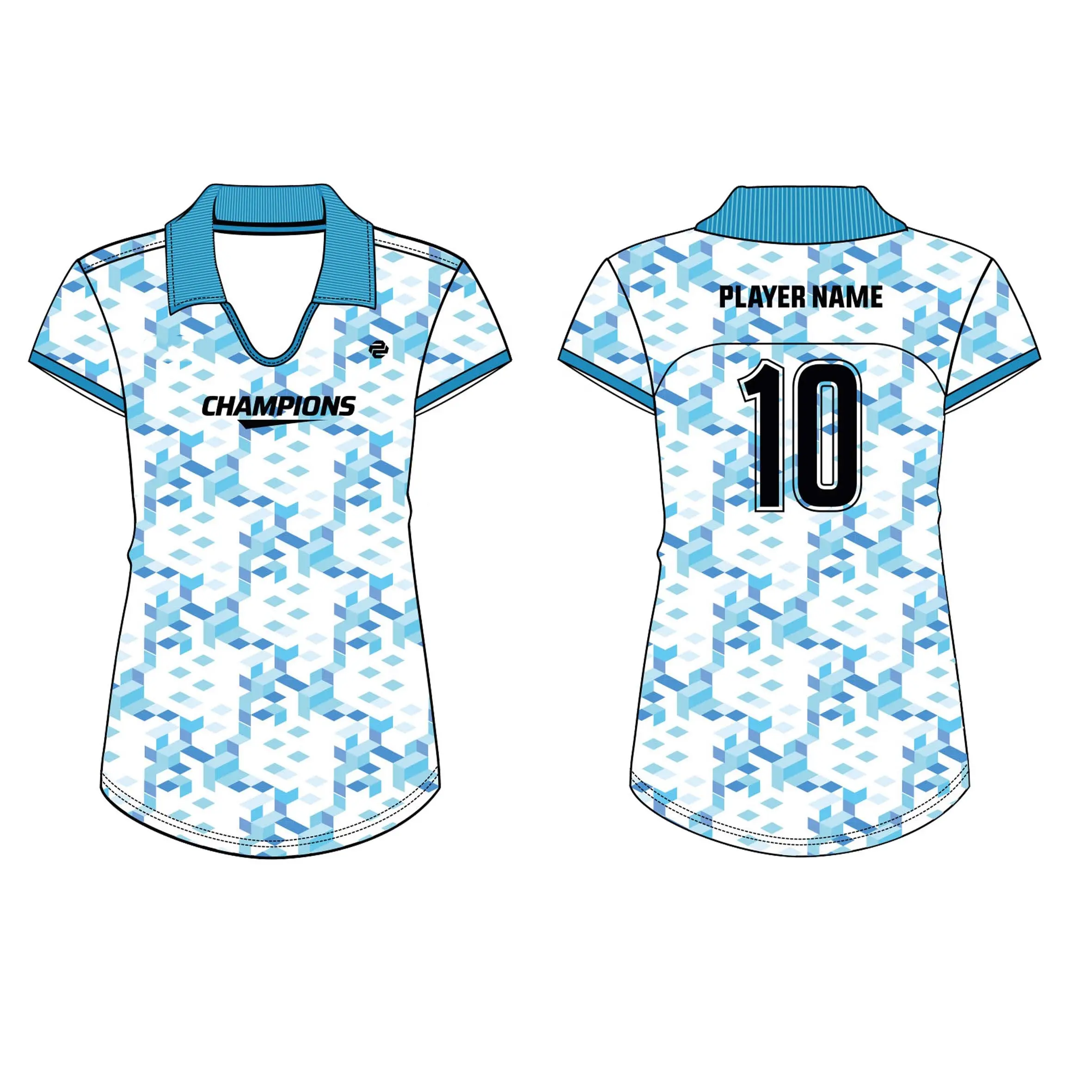 Custom made digital sublimated print polyester volleyball shirts female
