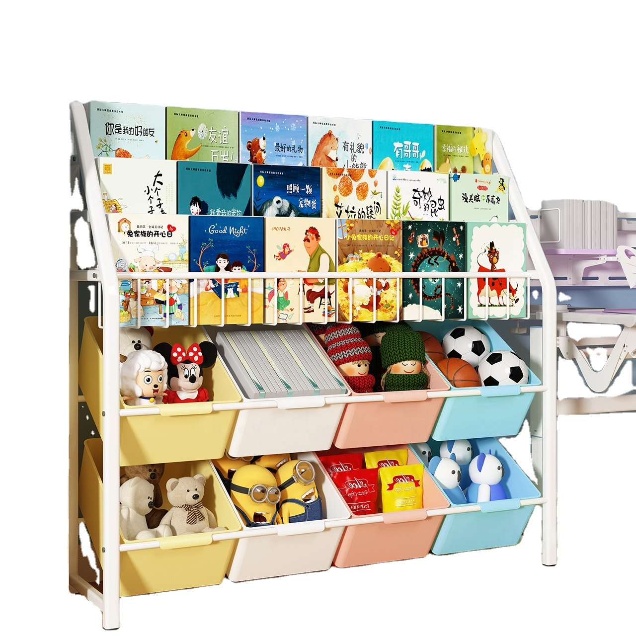 kids book rack bookshelf children's locker bookcases furniture children cabinets toys storage holders toy shelf