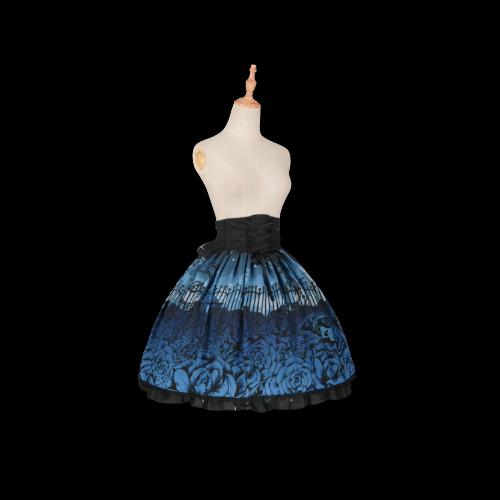 China Exclusive design [Butterfly Cemetery] high waist strap half skirt