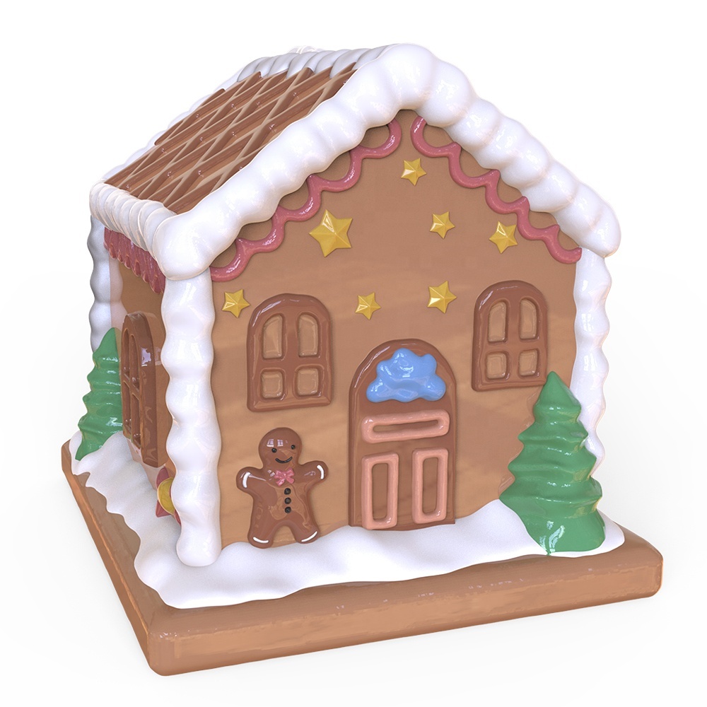 Custom Design Size Package Wholesale Nostalgic Christmas Winter Gingerbread House Ceramic Storage Jar Cookie Jars for Kitchen