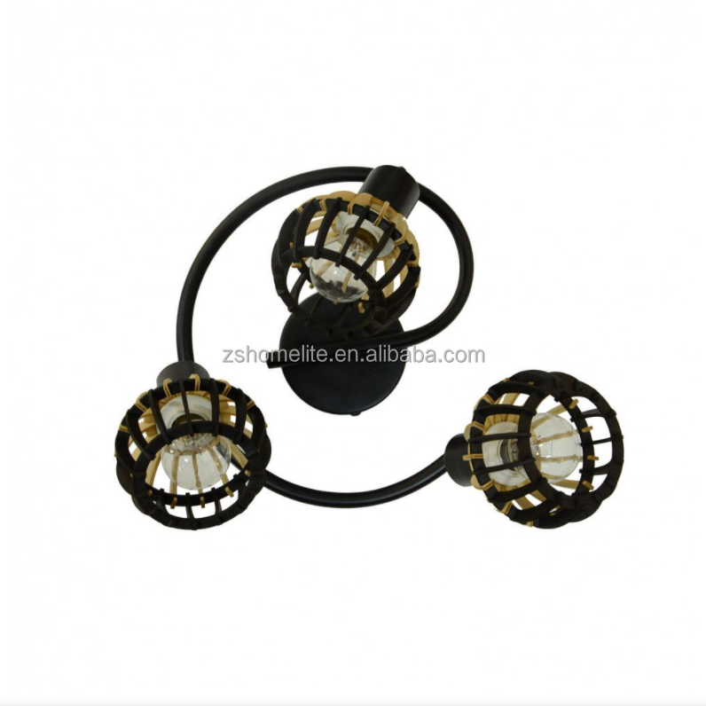 3 Head Ceiling Light E14 Lamparas De Techo Modern wooden pendant Ceiling Lamp