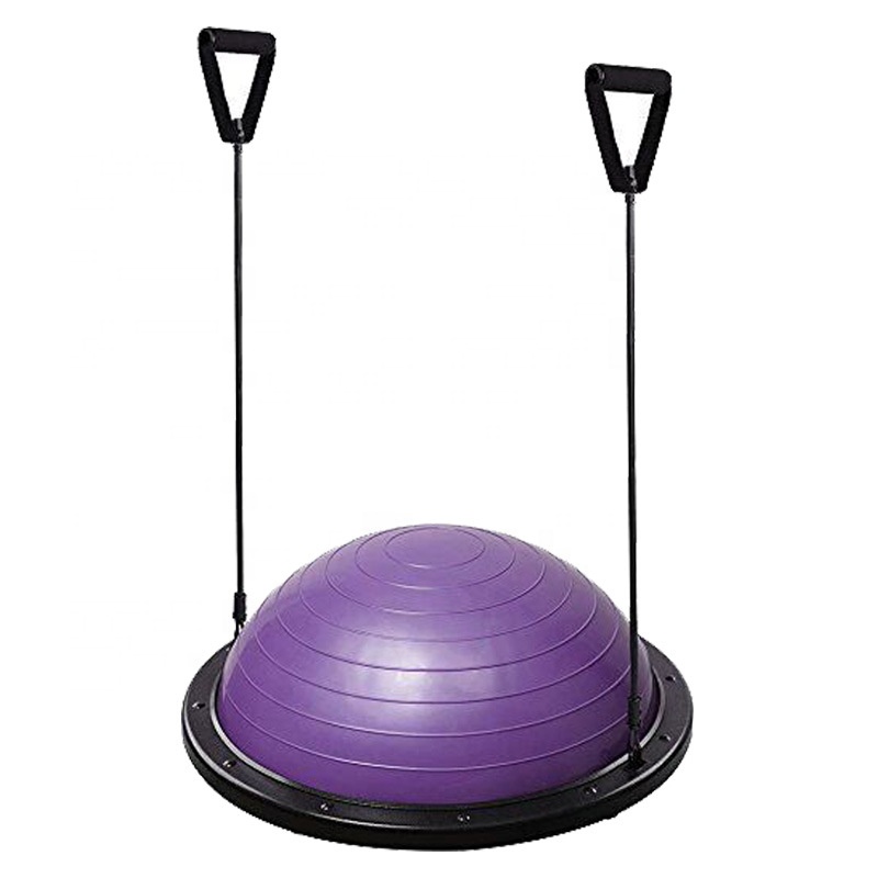 Custom Logo PVC diameter 58 cm Fitness balance trainer yoga ball wave point Anti Burst yoga half ball
