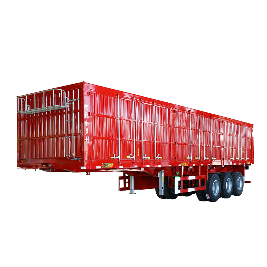 Heavy Duty Van Type Cargo Semitrailer truck dry van trailer tipper semi trailer with side door and rear door for sale