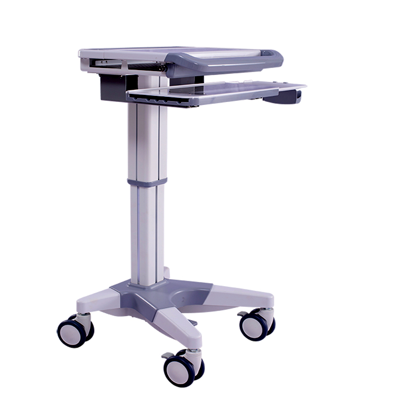 Mobile Adjustable Rolling Hospital Grade Laptop Carts On Wheels For Medical Offices