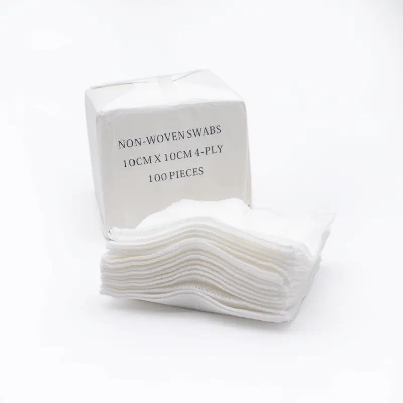 100 pieces, 30g, non sterile, medical cleaning Nonwoven fabric swab gauze swabs 10x10 4ply