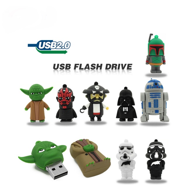 Оригинальные Usb-флеш-накопители, ПВХ, мультяшный персонаж, карта памяти, звезда, 4 ГБ, 8 ГБ, 16 ГБ, 32 ГБ, 64 ГБ, 2,0, 3,0, Usb-флешка с мотивом войн, Usb-ключ