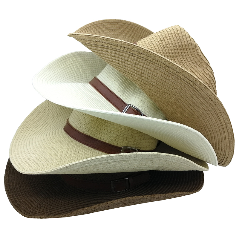 straw hat in Europe and America cheap plain wholesale straw cowboy hats unisex
