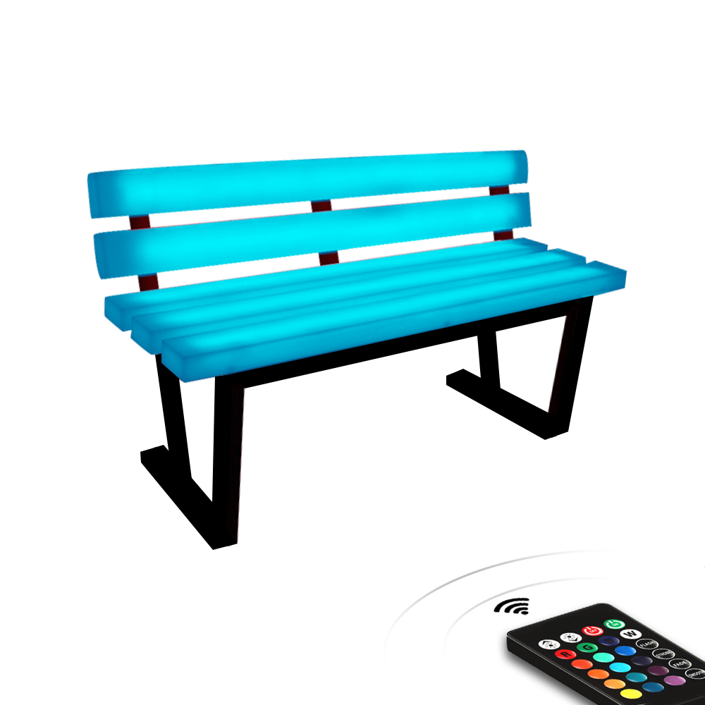 110V/220V RGB подсветкой PE пластиковые сиденья светодиодная садовая Парковая лавка садовые стулья светодиодная садовая техника светодиодные скамья