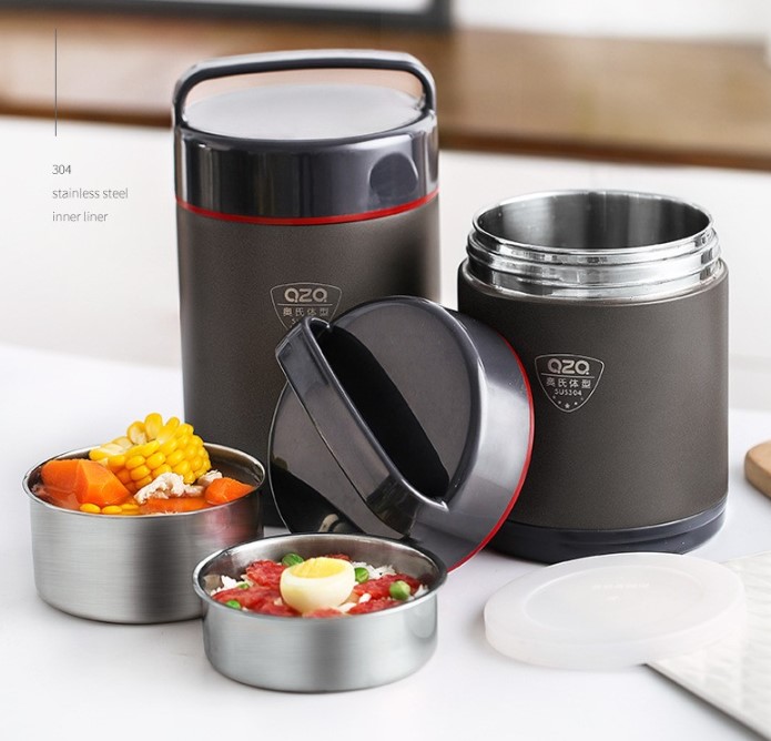 304 из нержавеющей стали Термос контейнеры для еды 1.5L 1.9L Tiffin для вакуумной упаковки продуктов питания банку пищи фляга тепловой Ланч-бокс
