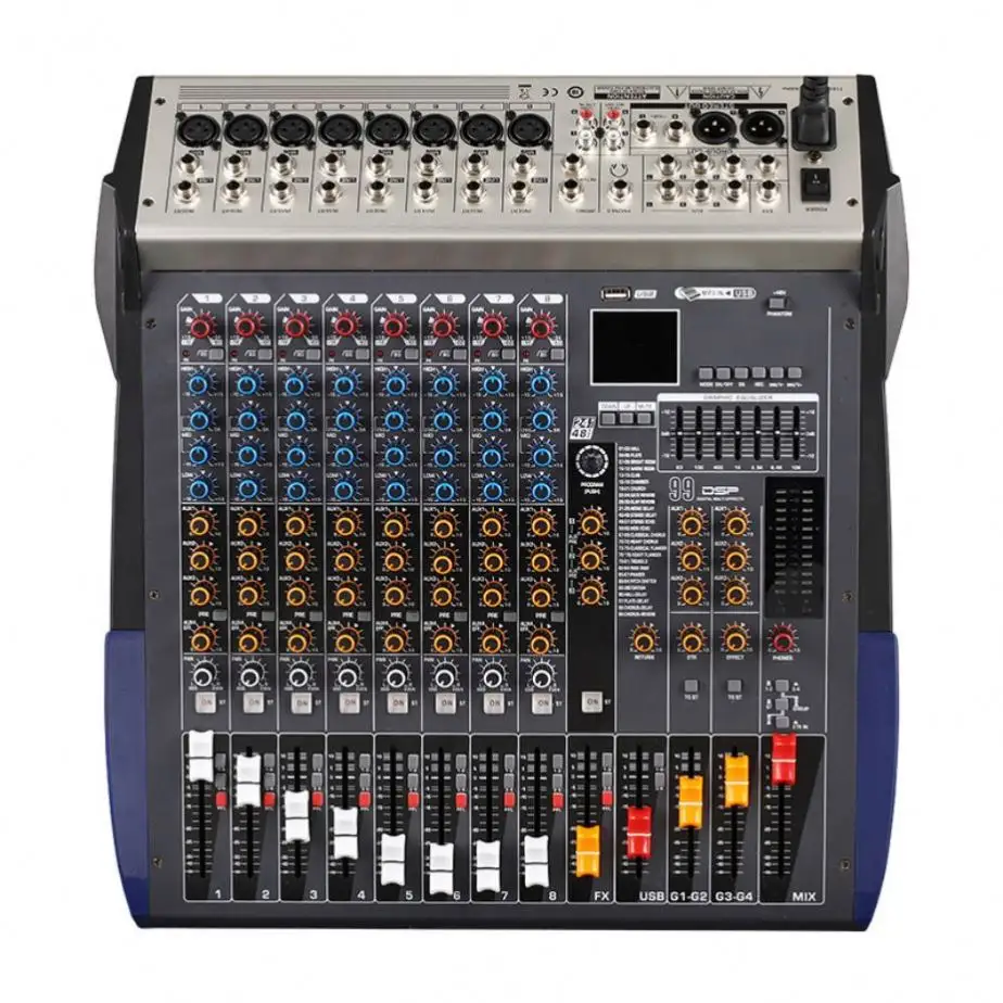 RA-80i New arrival audio mixer 8-channel with 16 dsp effect and 2 groups music mixer machine