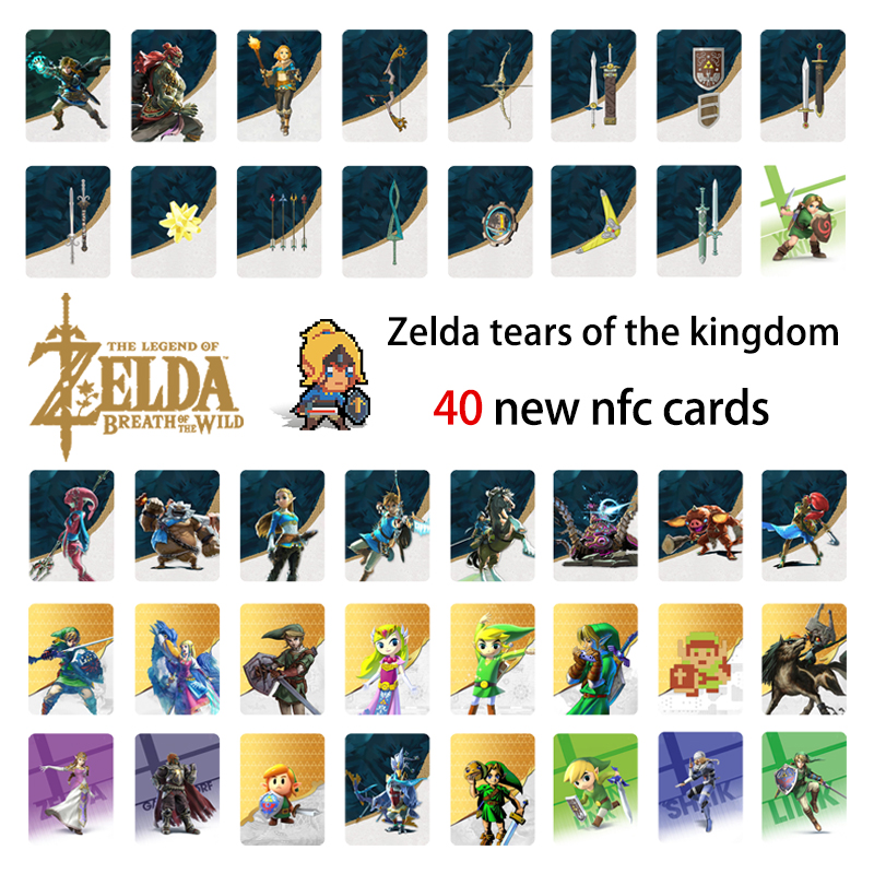 26/40 шт. NFC amiibo большие карты или мини-карты, совместимые с Zelda Легенда: слезы Королевства
