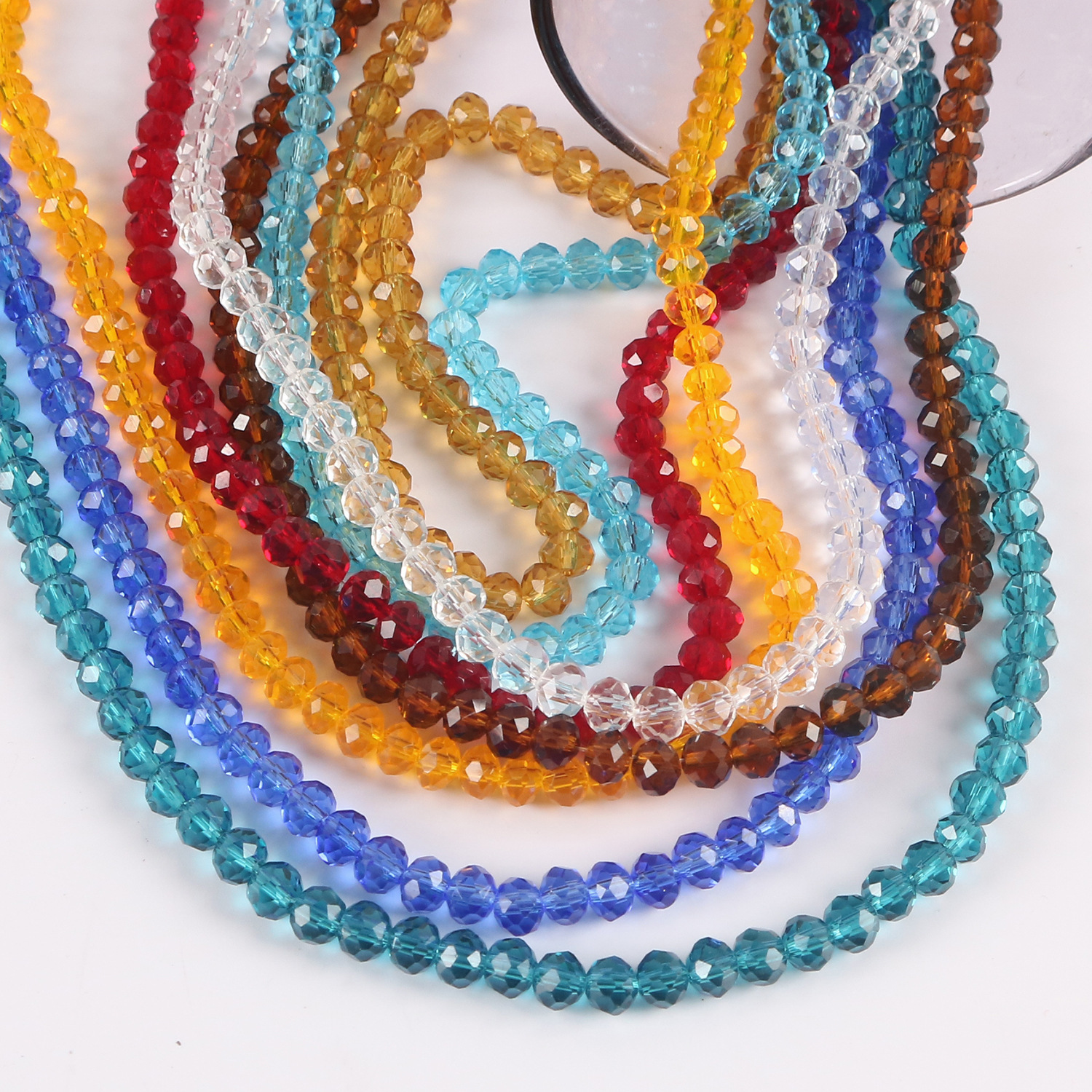 2/3/4/6/8mm Transparent Crystal Lampwork & Glass Beads Flat Round Loose Beads for DIY Jewelry Making Whole String Included