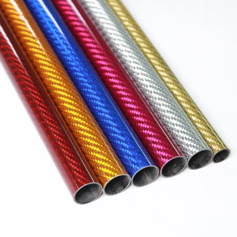 Carbon Fiber Tube With Color Customized Dimension Carbon Fiber Tube Carbon Fiber Pipe Tube