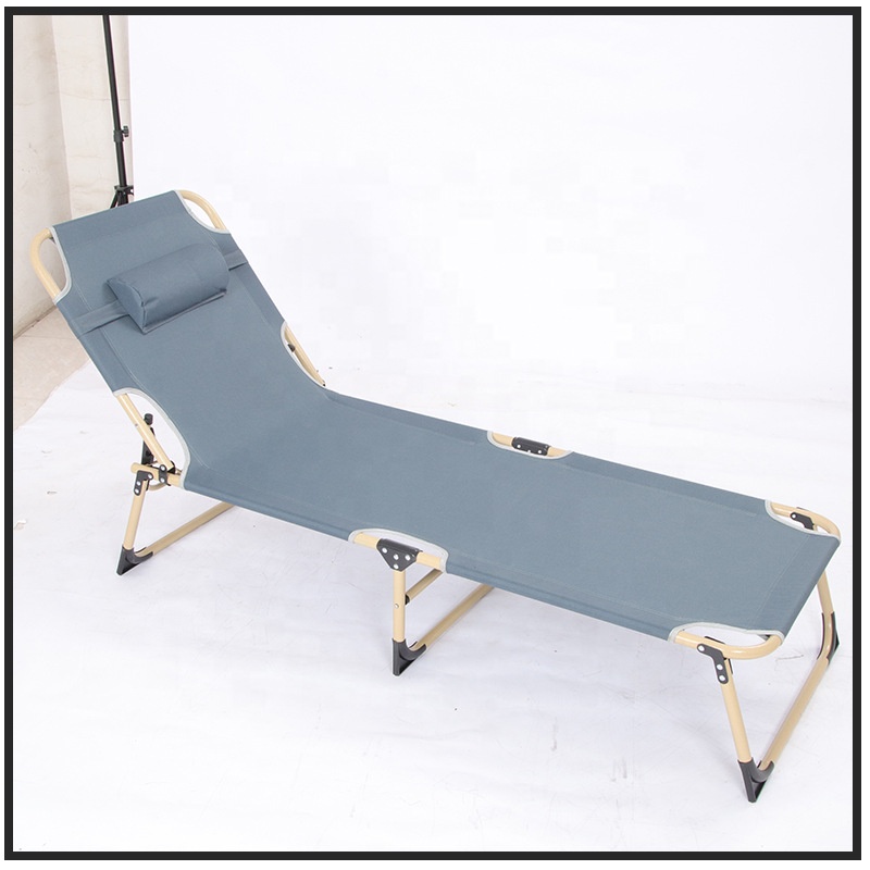 Wholesale Portable Metal Foldable Office Camp Camping Outdoor Bed Military Cot Beds Camp Folding Beach Sun Bed Loungers Recliner
