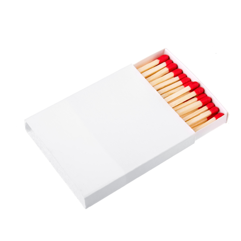 Camping Fire Starter Lighter Party Favors Plain White Cover Wooden Matches Box