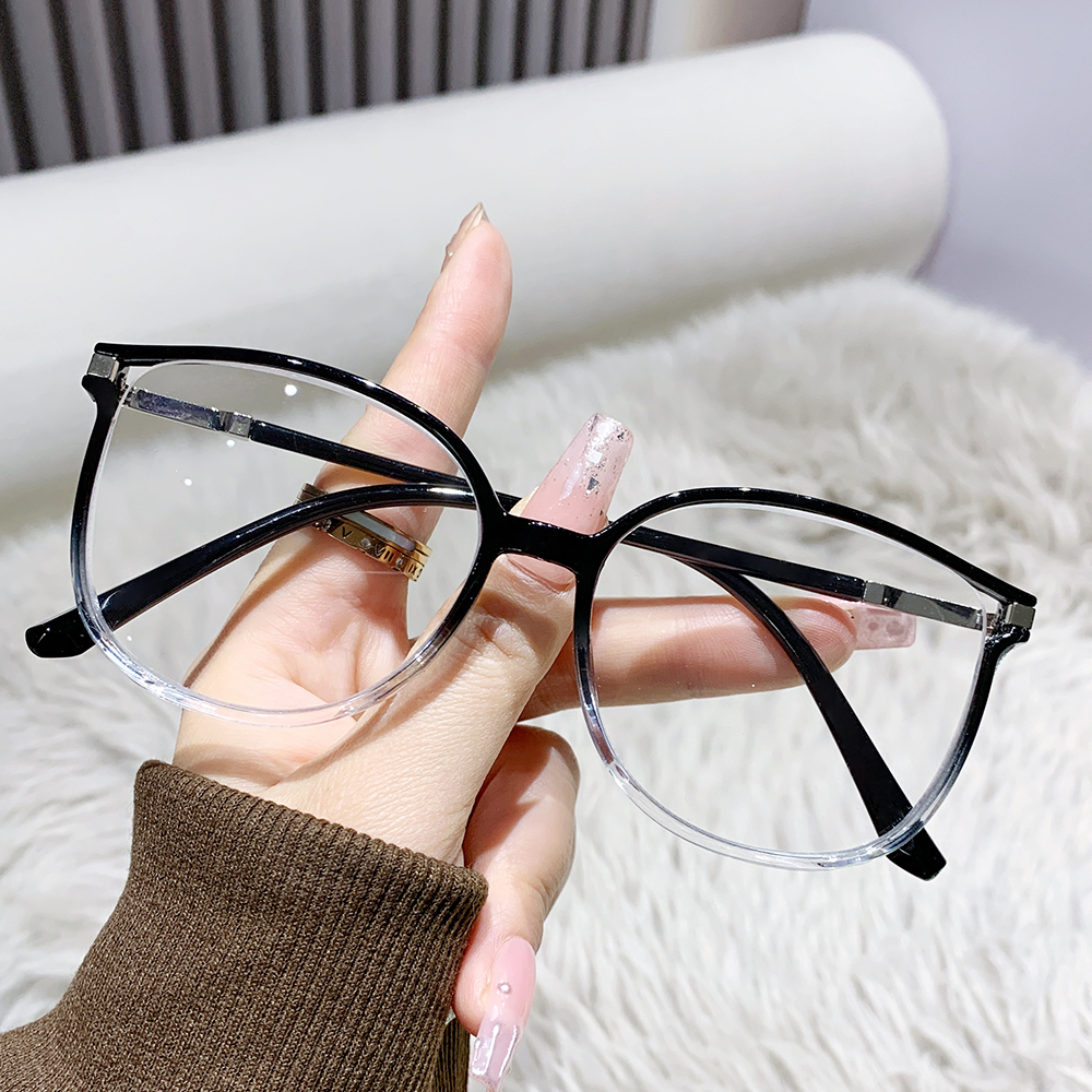 Shining Fine Flash Fashion Glasses Frame Large Frame Anti-blue Reading Glasses Female Flash Diamond All Flat Light Mirror