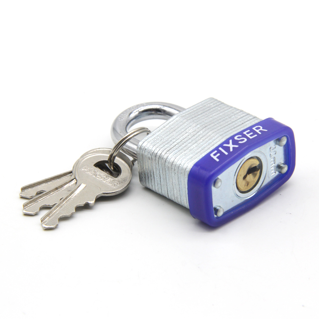 30mm steel lock laminated padlock with bumper   copper cylinder