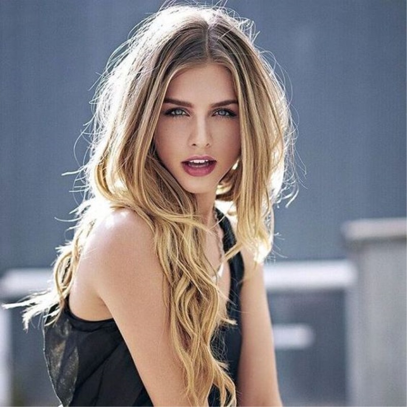 European And American Hot Sale Wigs Natural Wave Gradient Long Curly Hair High Temperature Fiber Synthetic Wig For Women