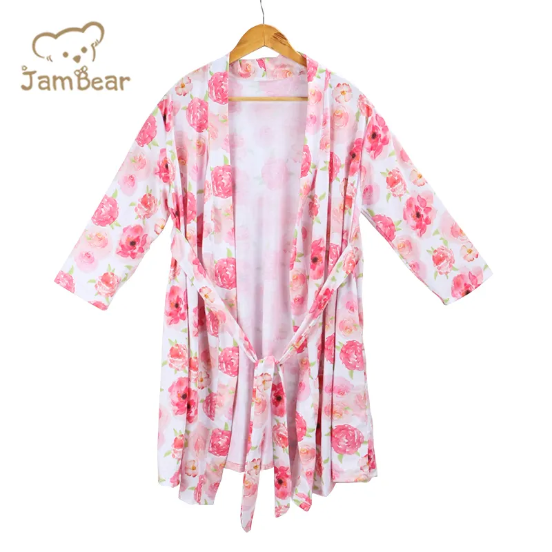 Jambear organic maternity robe and swaddle set organic cotton spandex maternity robe Adult Mommy Robe
