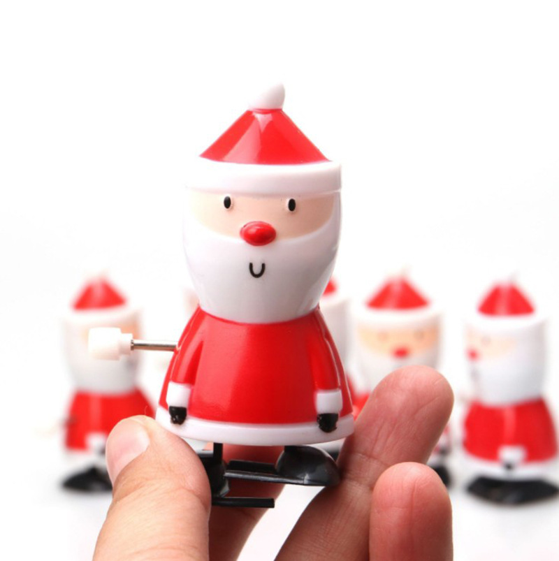 Cute Santa Claus Wind up Toys for Christmas Decoration Kids Funny Clockwork Spring Toys Children Mini Figure Windup Toys