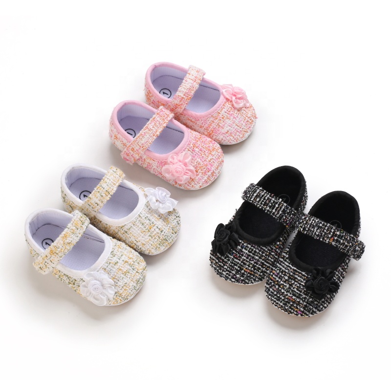 Vintage Knit Flower Toddler Infant Newborn Girls Dress Mary Jane Baby Shoes