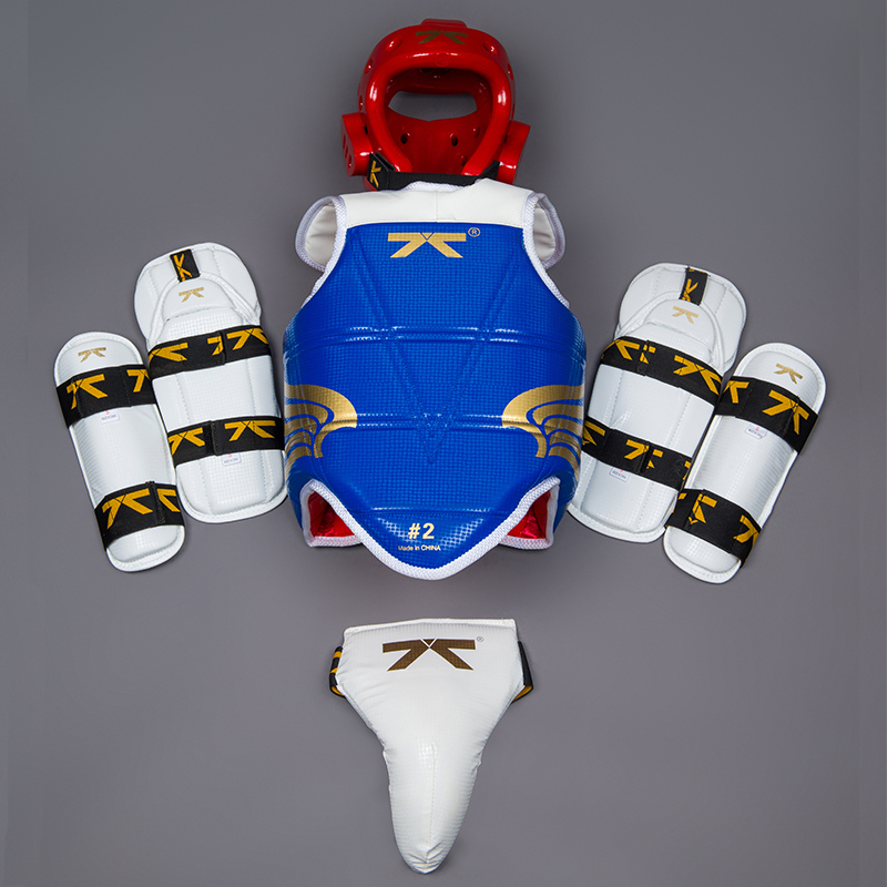 5-Pcs Taekwondo Training Protective Gear Set WTF Sports Safety Equipment with Head Chest Arm Groin Leg Guards