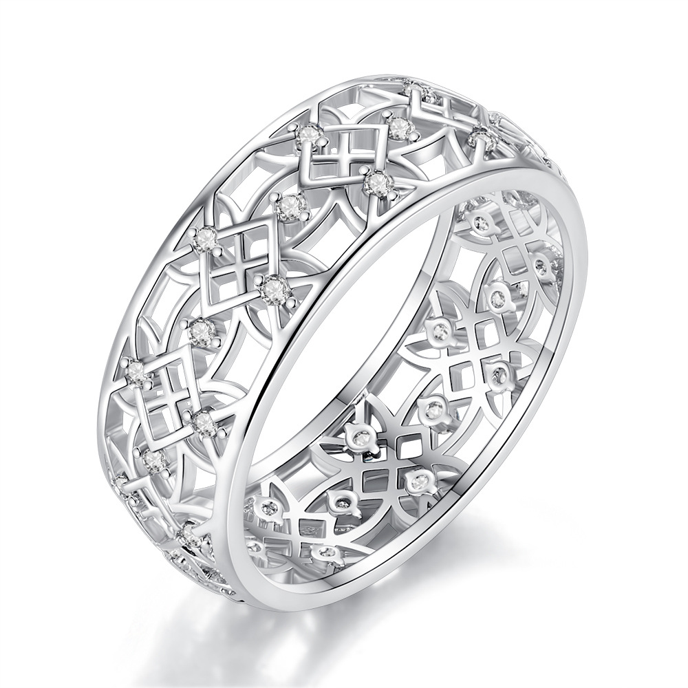 Hot Sale Cheap Silver Plated Rings Flower Zirconia Engagement Ring