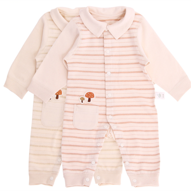 100% organic cotton baby clothes longsleeve newborn infant baby pajamas rompers