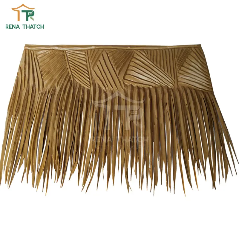 Artificial synthetic palm roof thatch