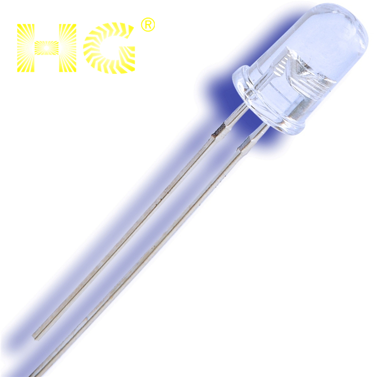 5mm yellow light led diode round shape transparent lens long pins 25 degree for advertising lighting box traffic light led diode