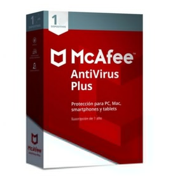 McAFee antivirus plus one year one device for pc mac android antivirus software