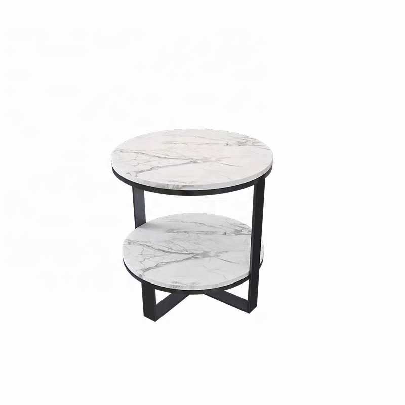 Unique design hot sale modern white marble sofa side coffee table living room furniture