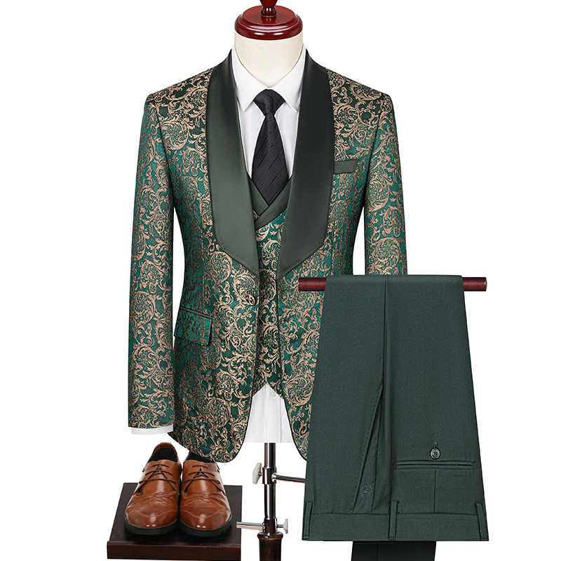 2024 High quality african men's suits 3 pieces British Handsome High-density men's suits blazer Wedding Dress male suit for men