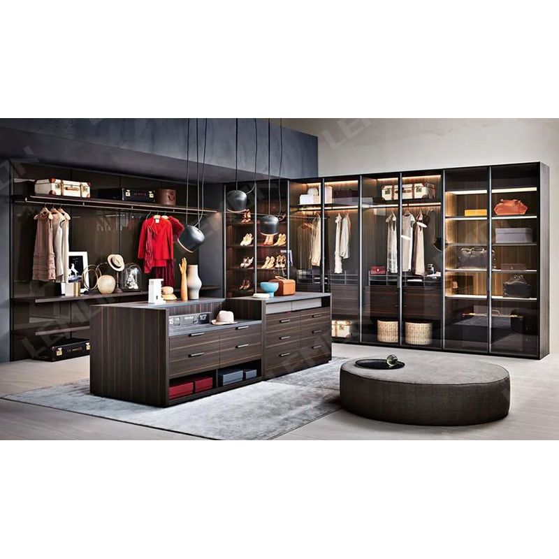 Fashion design whole house custom wooden wardrobe with dress table folding door wardrobes bedroom closet