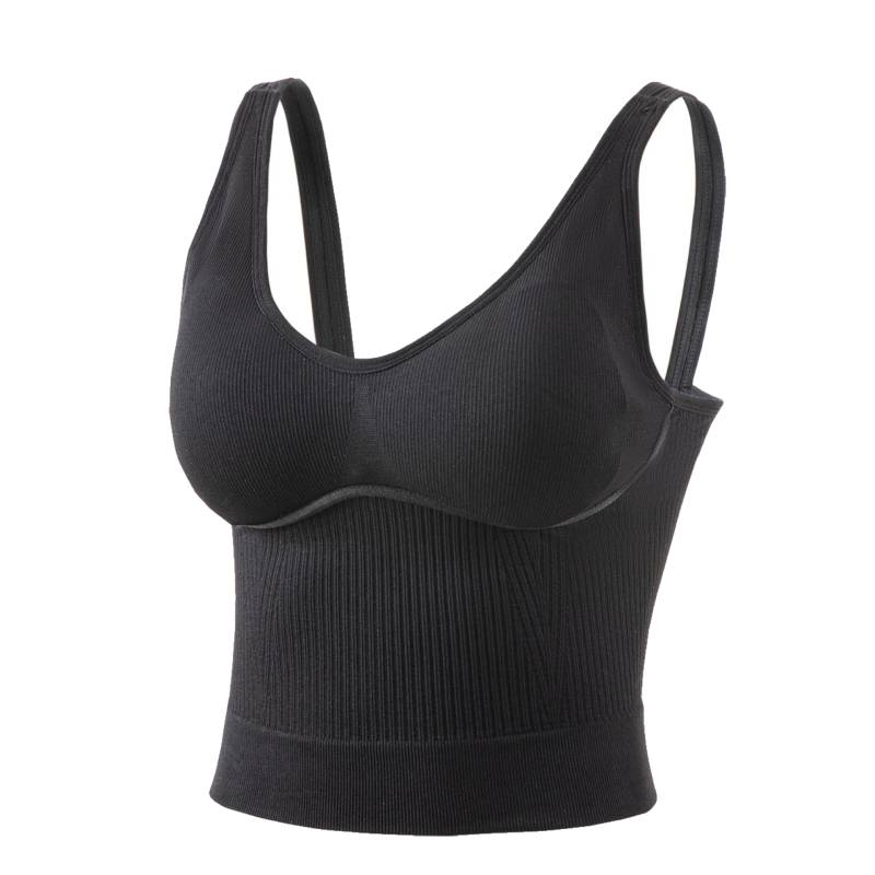 The new explosive back yoga sports underwear vest versatile wide shoulder U collar chest gathering bra women with chest pad
