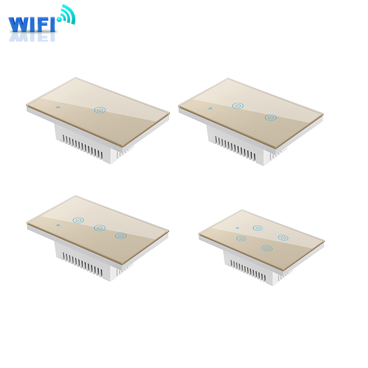 Tuya Smart Wall Switch US EU Standard Touch panel wifi light switch smart home switch