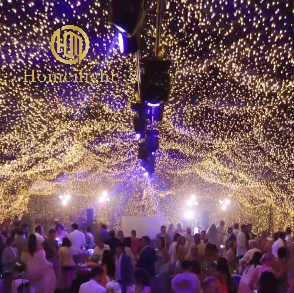 Backdrop Starry Golden Drape LED Wedding Cloth Warm White LED Star Curtain Stage Lights for Church