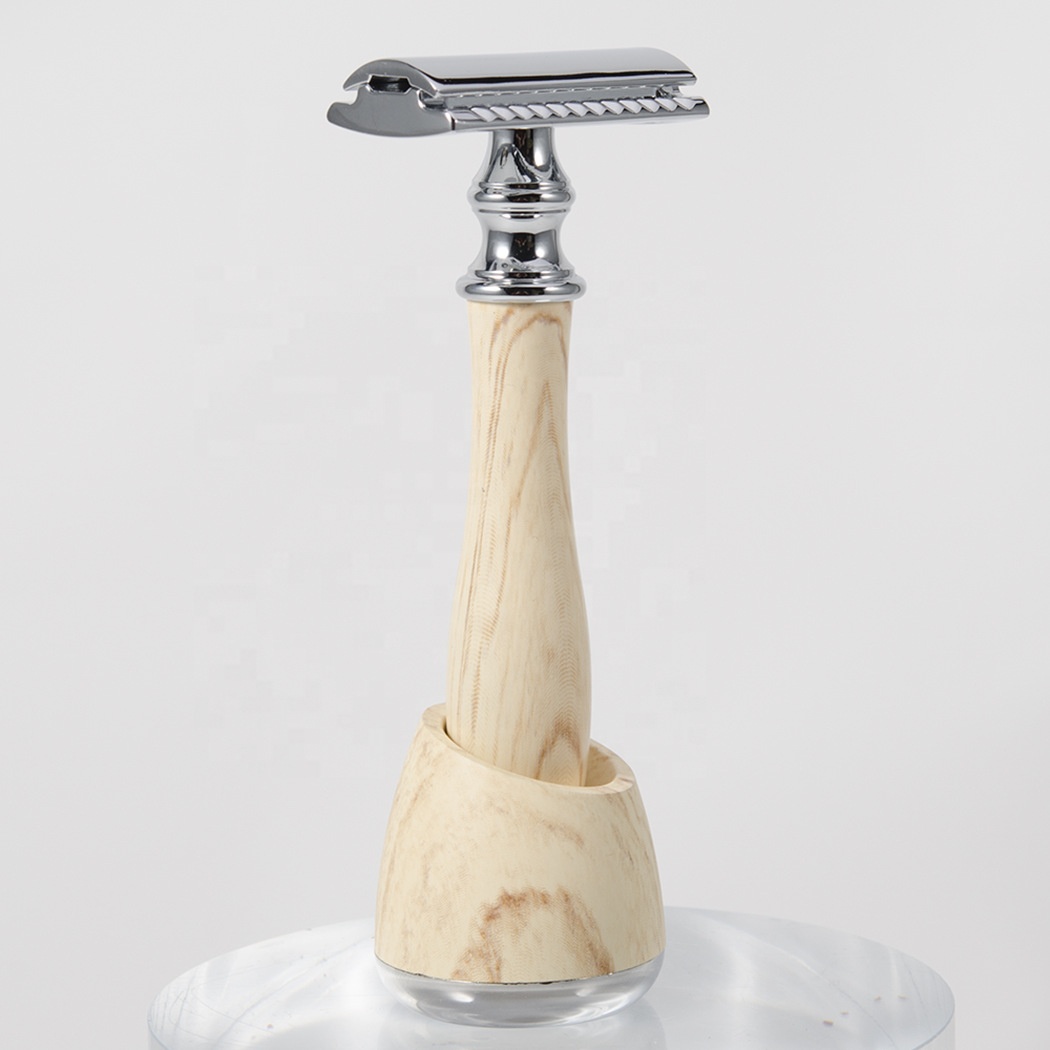 Hot Sale Eco Friendly Zero Waste Items Wooden Handle Razor Shaver Natural for Men Safety Razor Doule Edge Blades Personal Care